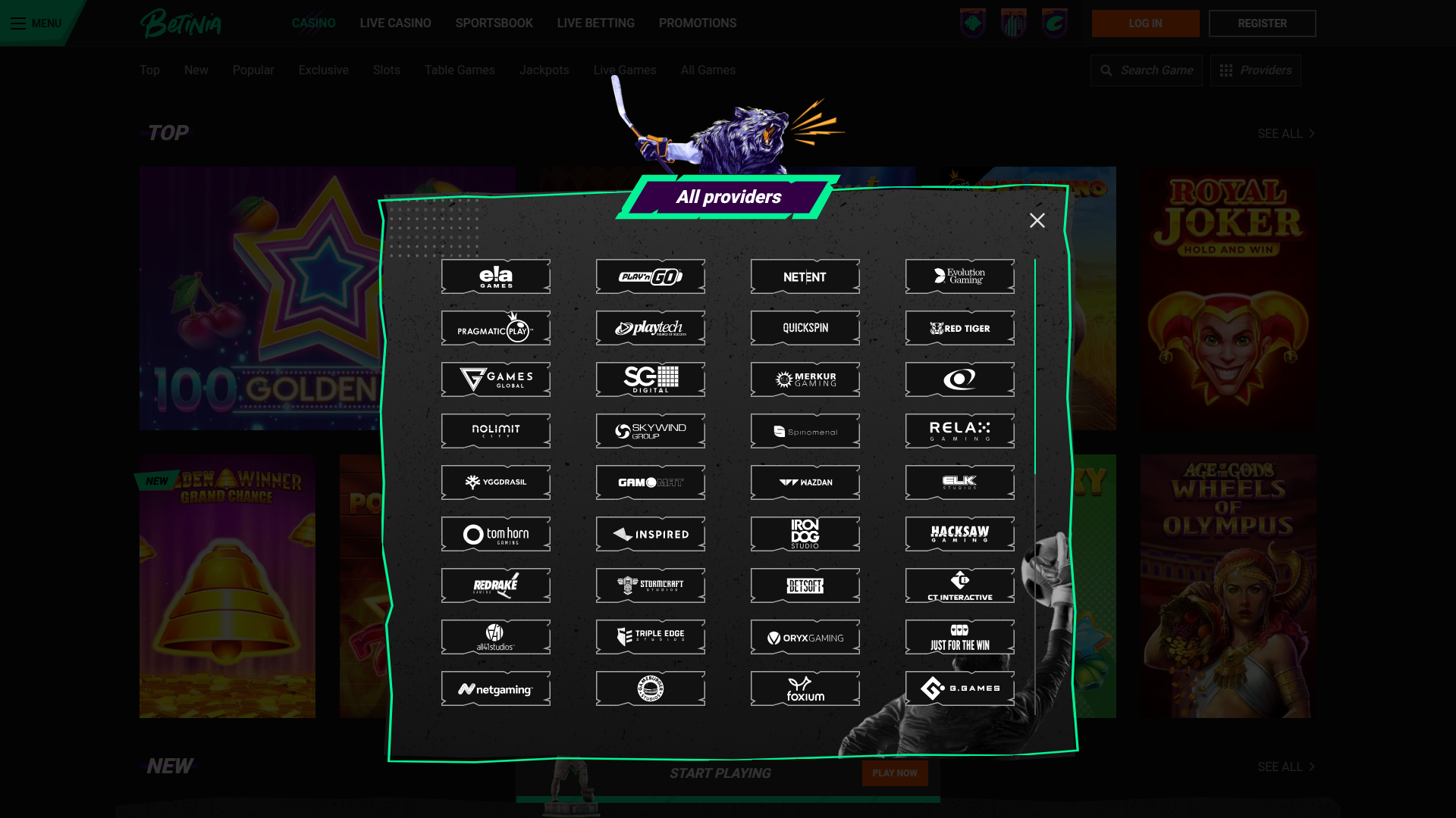 Développeurs de jeux sur ordinateur de Betinia Casino