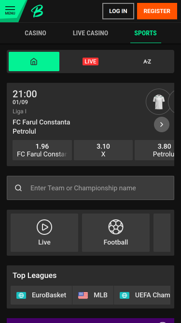 Sports mobiles de Betinia Casino