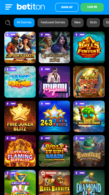 Jeux mobiles de Betiton Casino