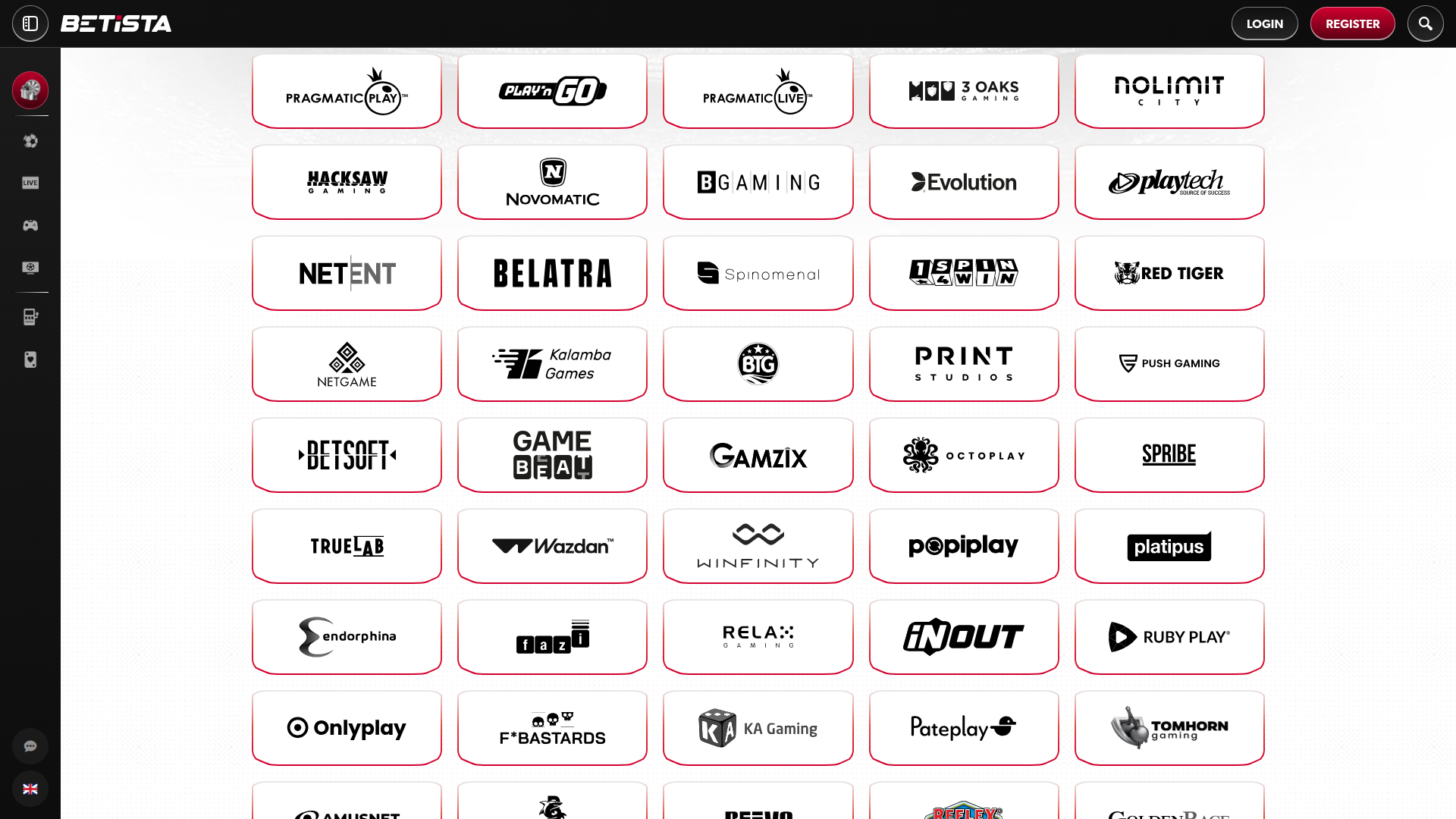 Desarrolladores de juegos de escritorio de Betista Casino