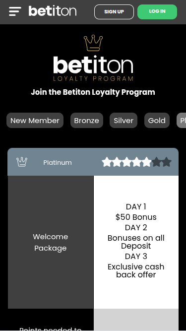 Programme VIP mobile Betiton Casino