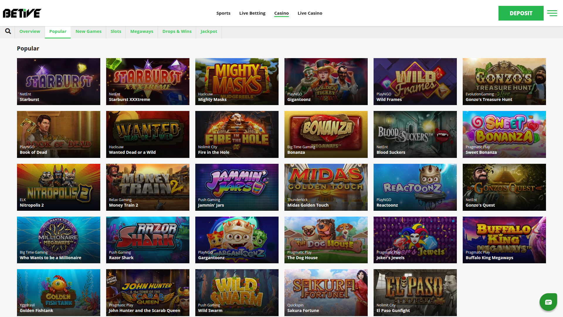 Beitve Casino Desktop-Spiele