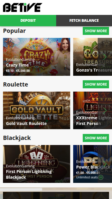 Beitve Casino mobiler Live-Dealer