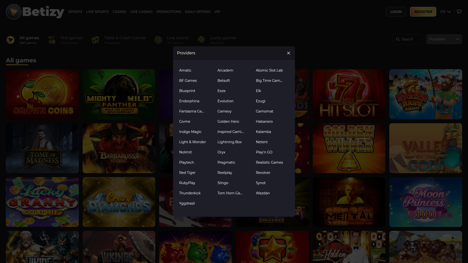 Betizy Casino Desktop Game Developers