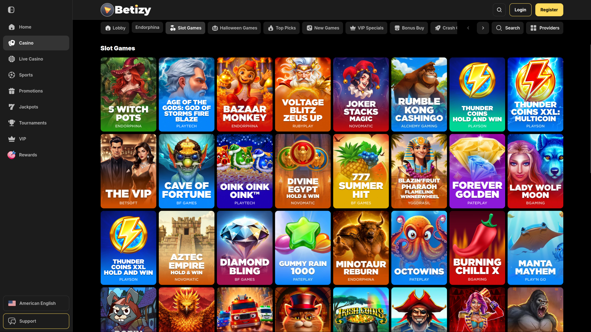 Игры для ПК в казино Betizy