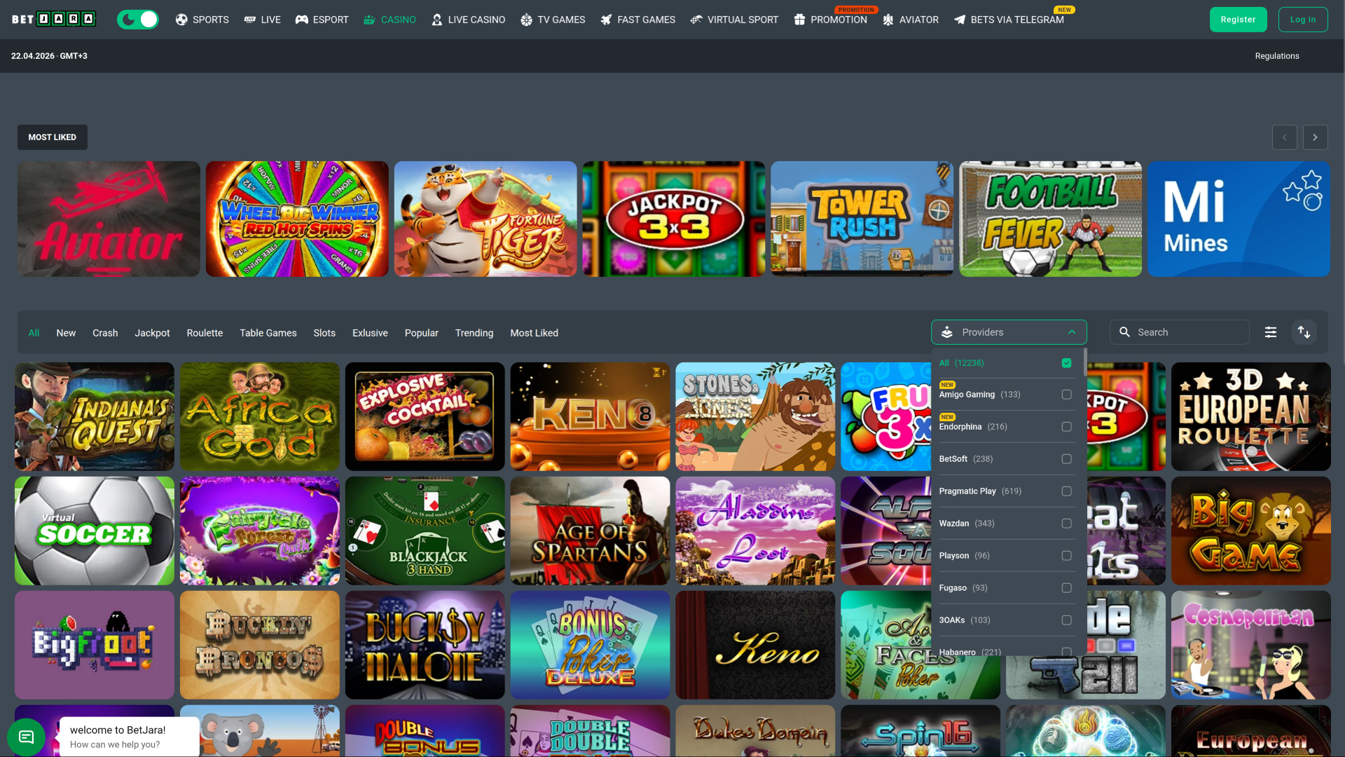 Sviluppatori di giochi per desktop di BetJara Casino