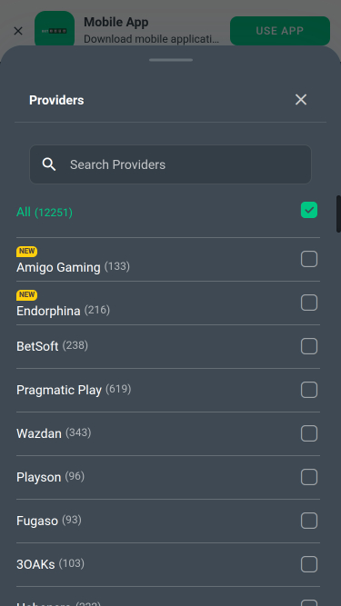 Sviluppatori di giochi per dispositivi mobili di BetJara Casino