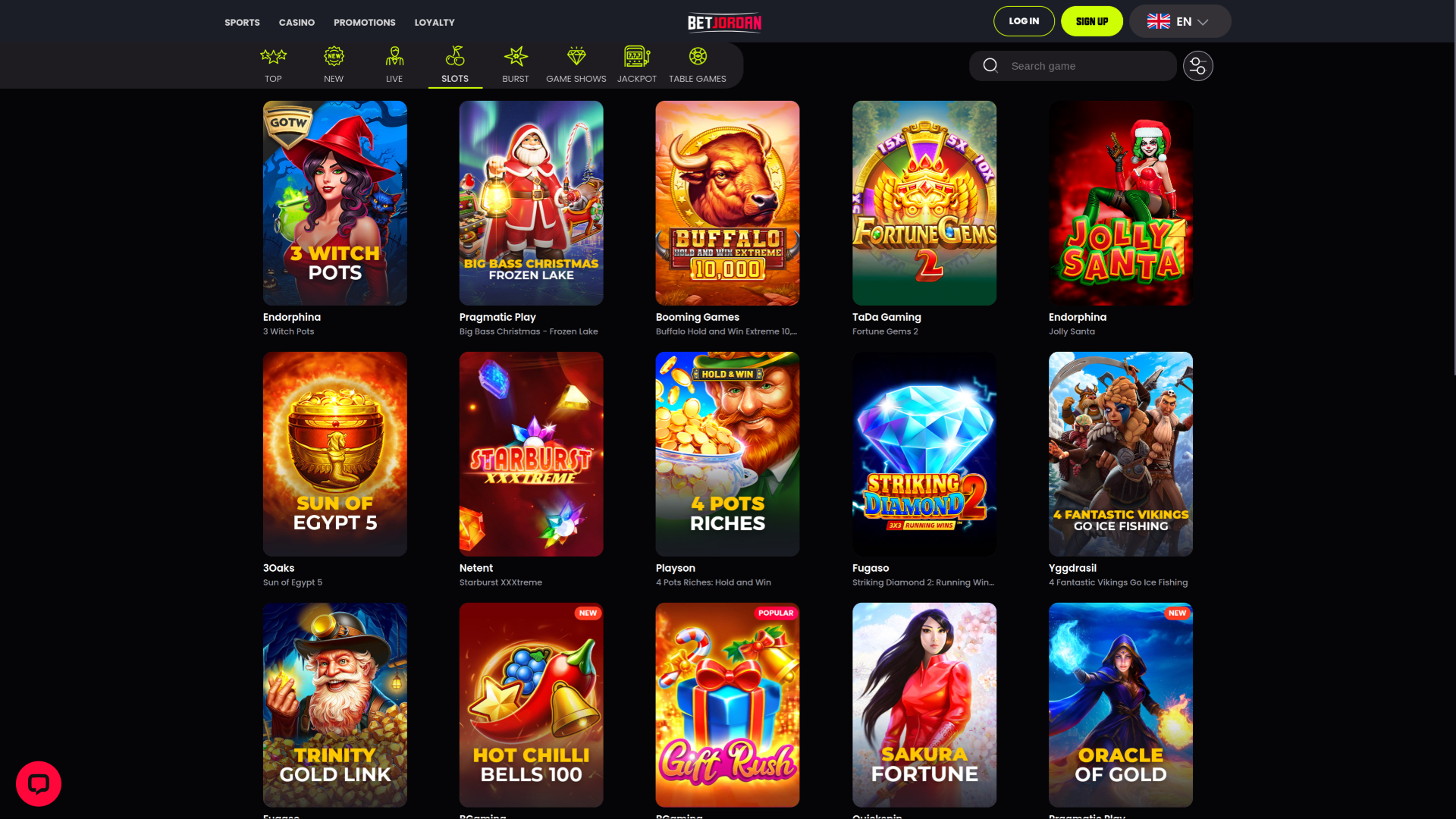 Jeux de casino BetJordan