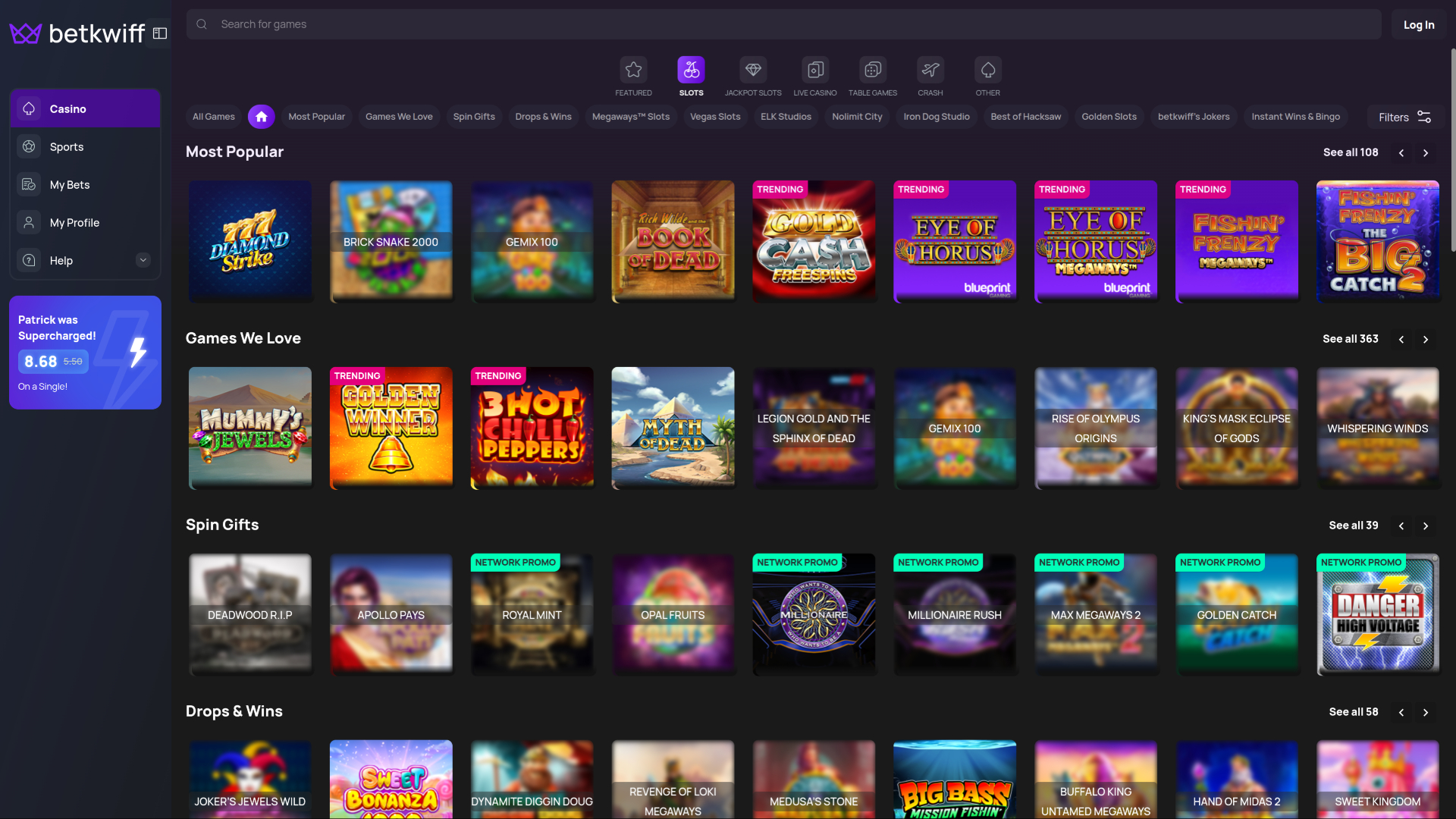 BetKwiffカジノのデスクトップゲーム