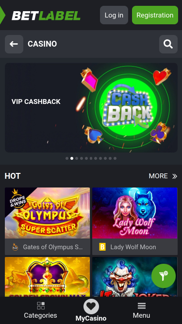 Jeux mobiles de casino BetLabel