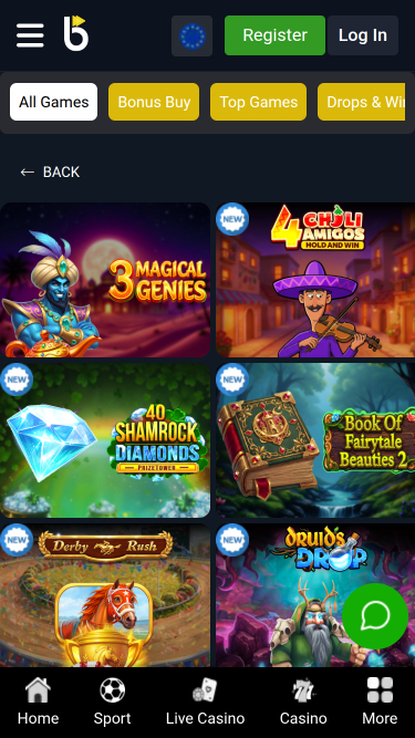 Juegos móviles de casino BetLive