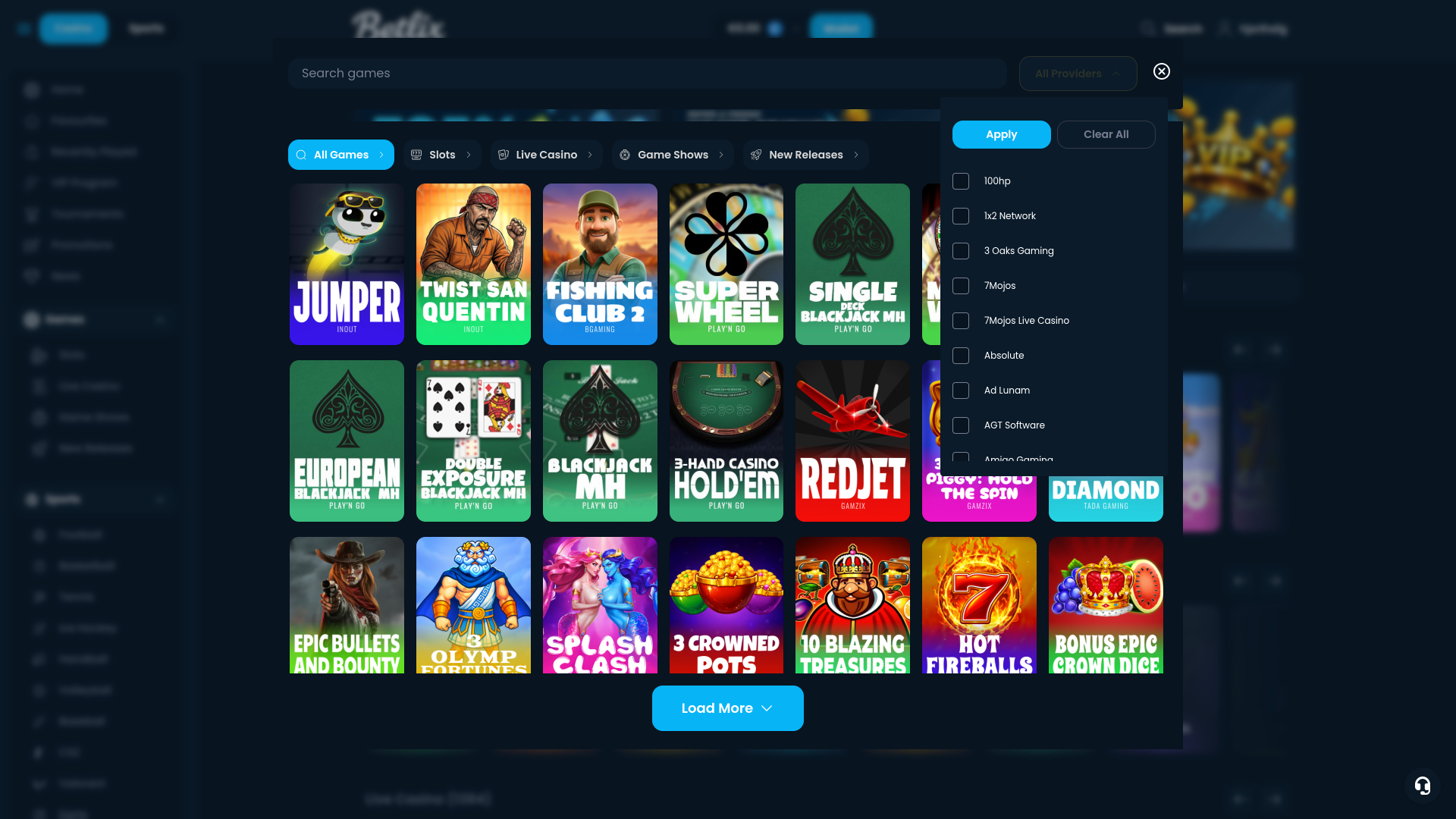 Développeurs de jeux de casino Betlix pour ordinateur