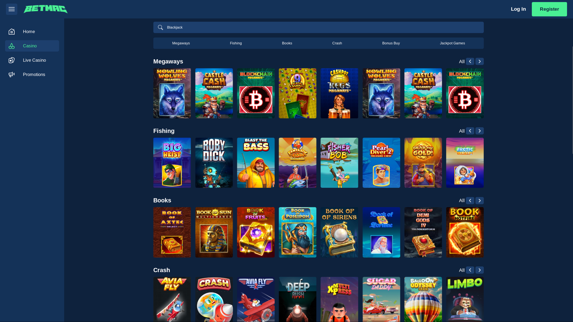 Betmac Casino Desktop Games