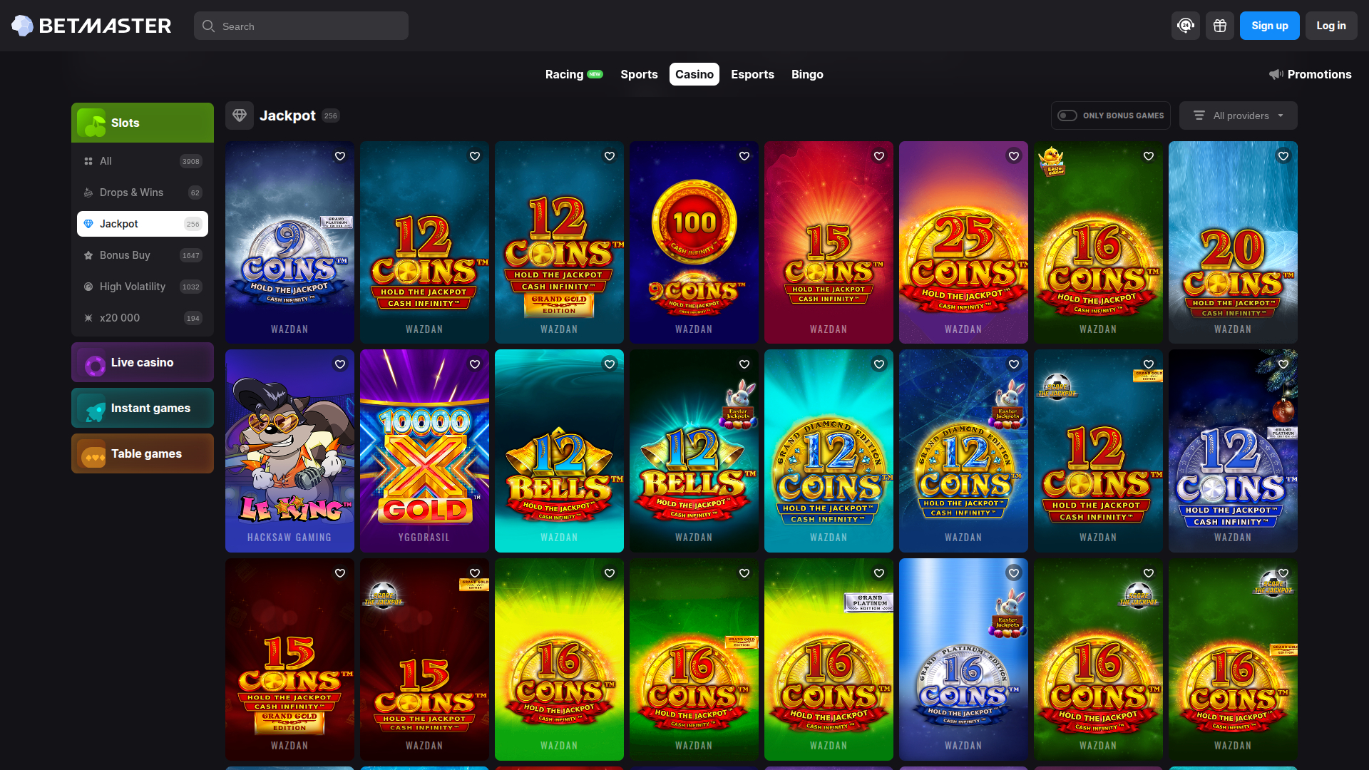 Jackpot sur ordinateur de BetMaster Casino