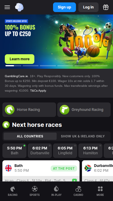 Page d'accueil mobile de BetMaster Casino