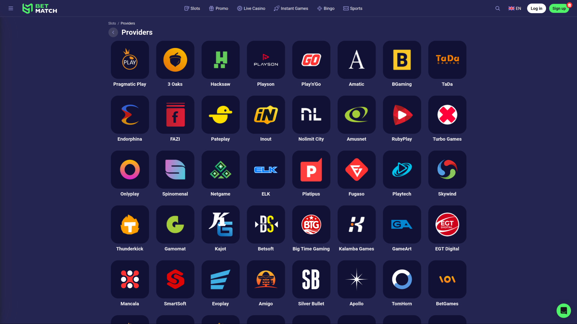 Développeurs du jeu de casino BetMatch pour ordinateur