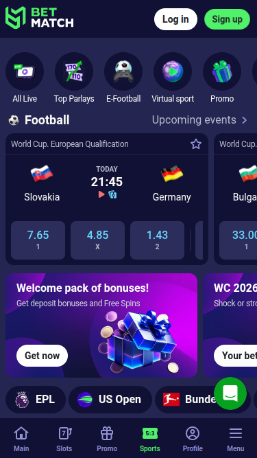 BetMatch Casino mobile Sportwetten