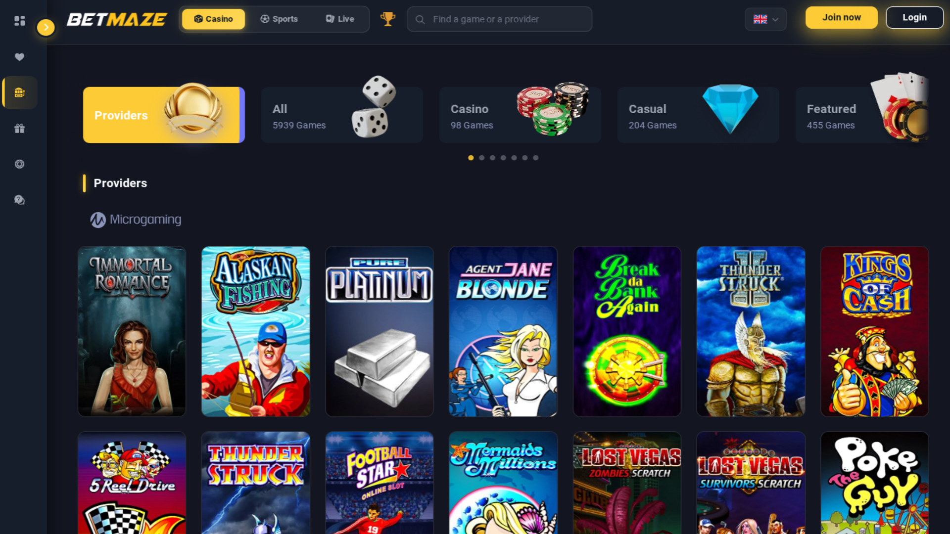 Développeurs de jeux de casino Betmaze