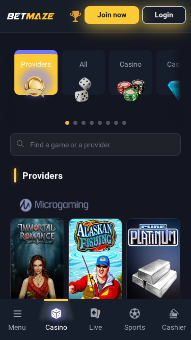 Développeurs de jeux de casino Betmaze