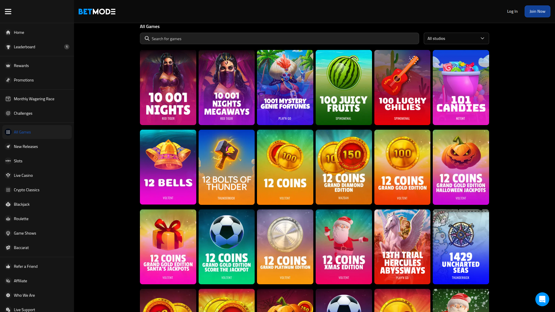 Jeux sur ordinateur de BetMode Casino
