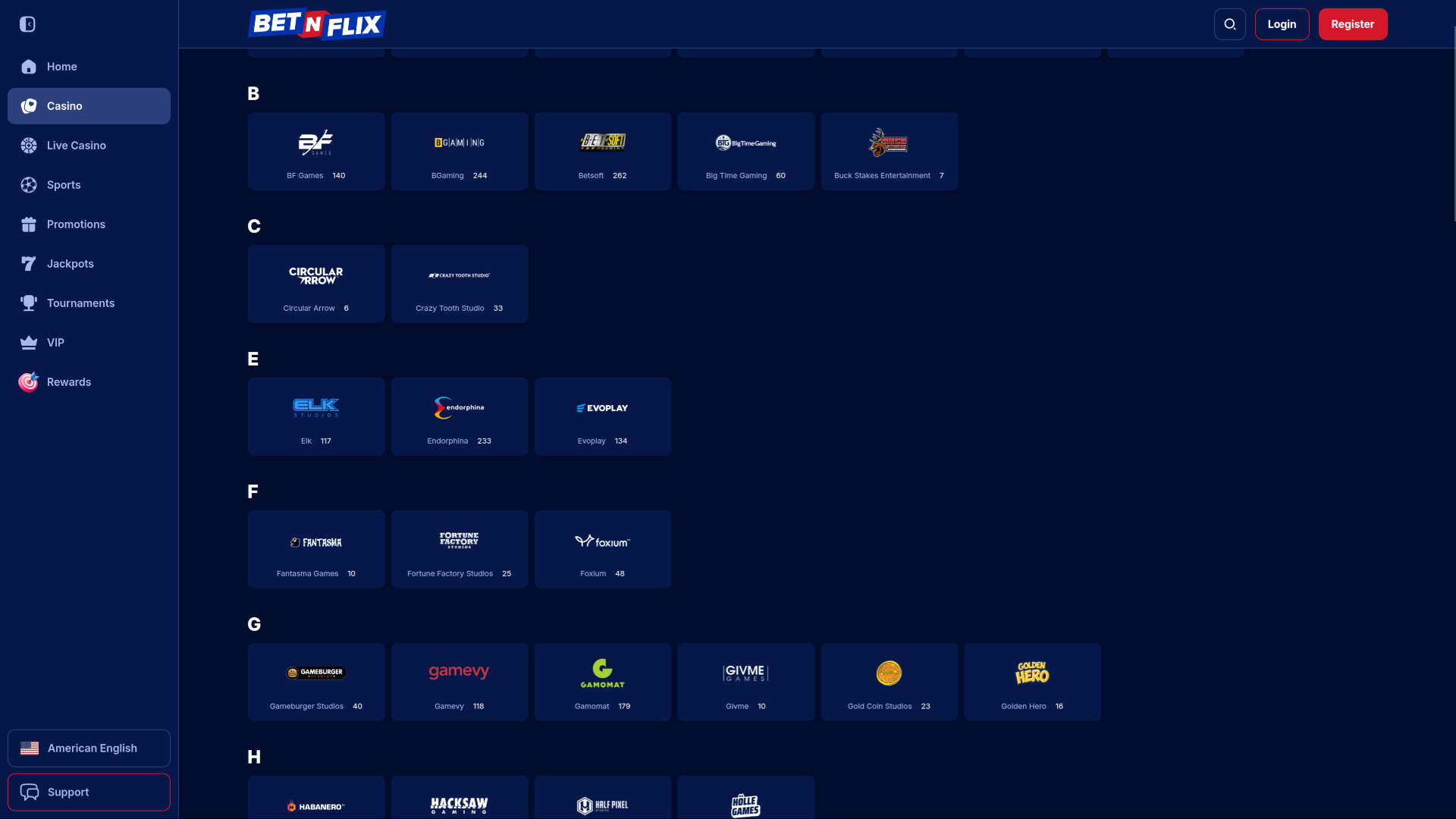 Développeurs de jeux de bureau BetNFlix