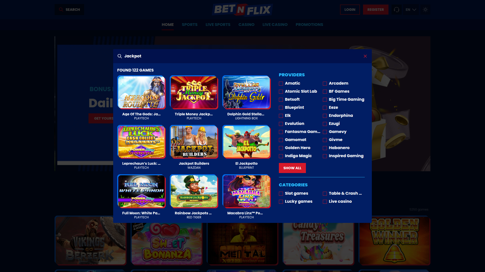 Jackpot de bureau de BetNFlix