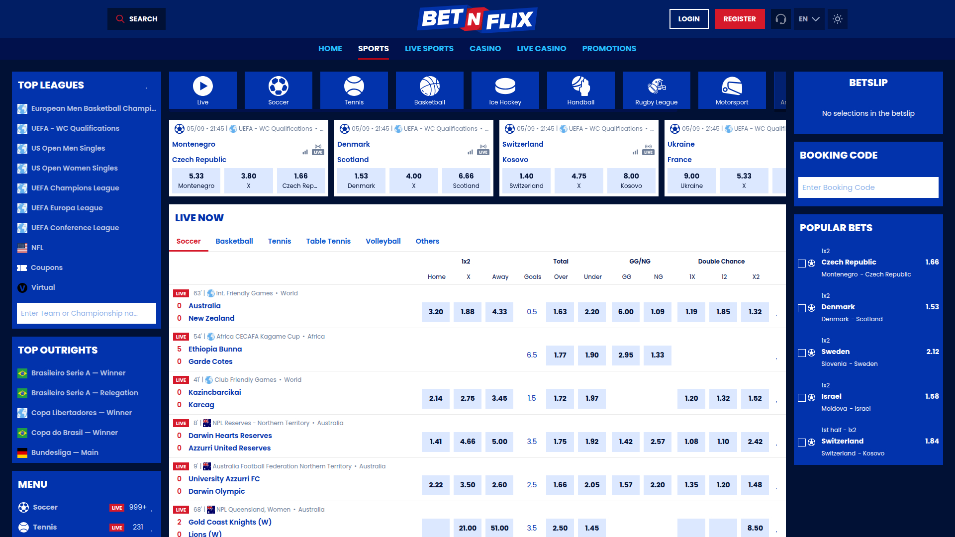 Sports de bureau de BetNFlix