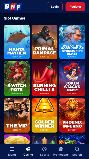 Jeux mobiles BetNFlix