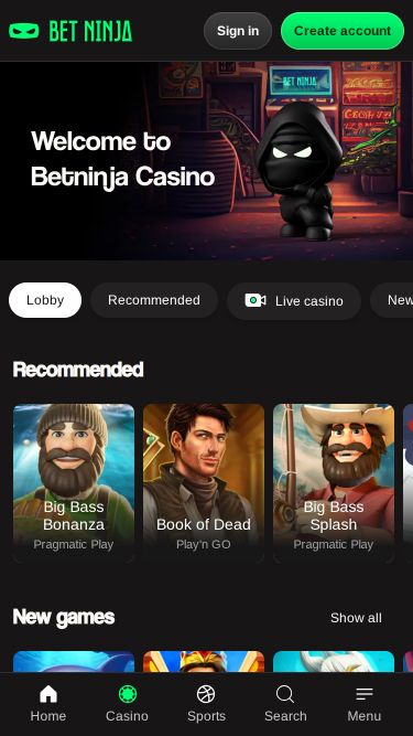 Мобильные игры казино Betninja