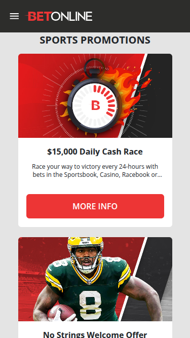 Promociones móviles de BetOnline Casino