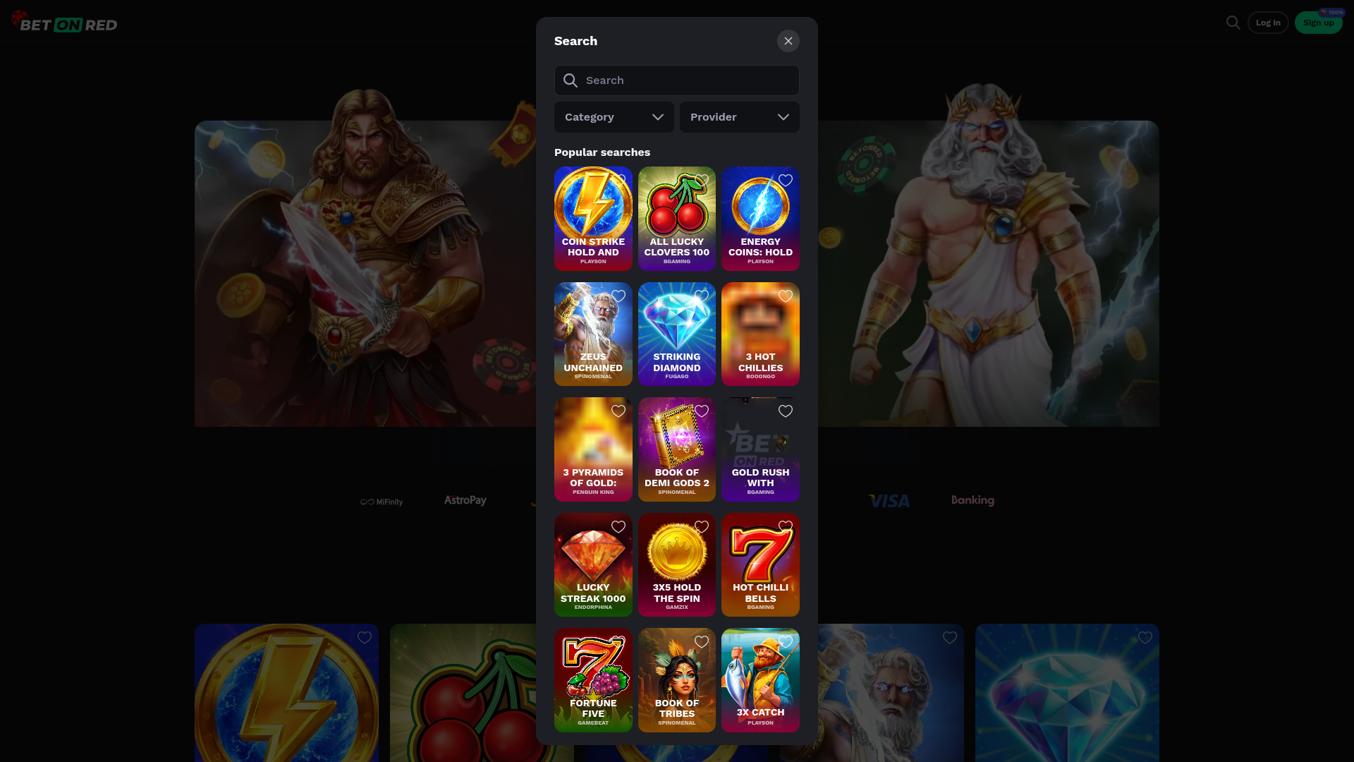 Juegos de escritorio de BetOnRed Casino