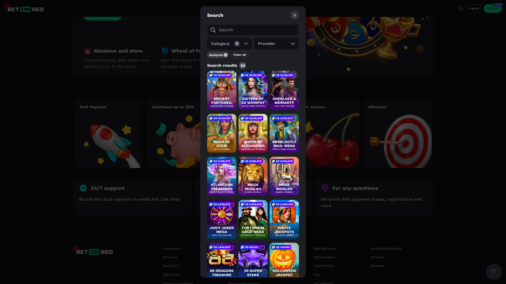 Bote de escritorio de BetOnRed Casino