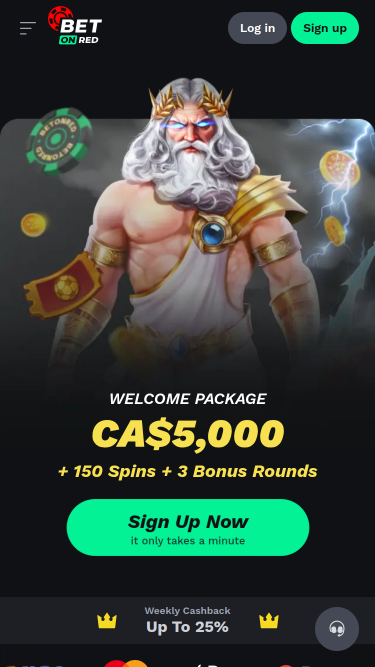 BetOnRed Casino Mobile Homepage