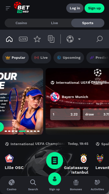 BetOnRed Casino Mobile Sportwetten