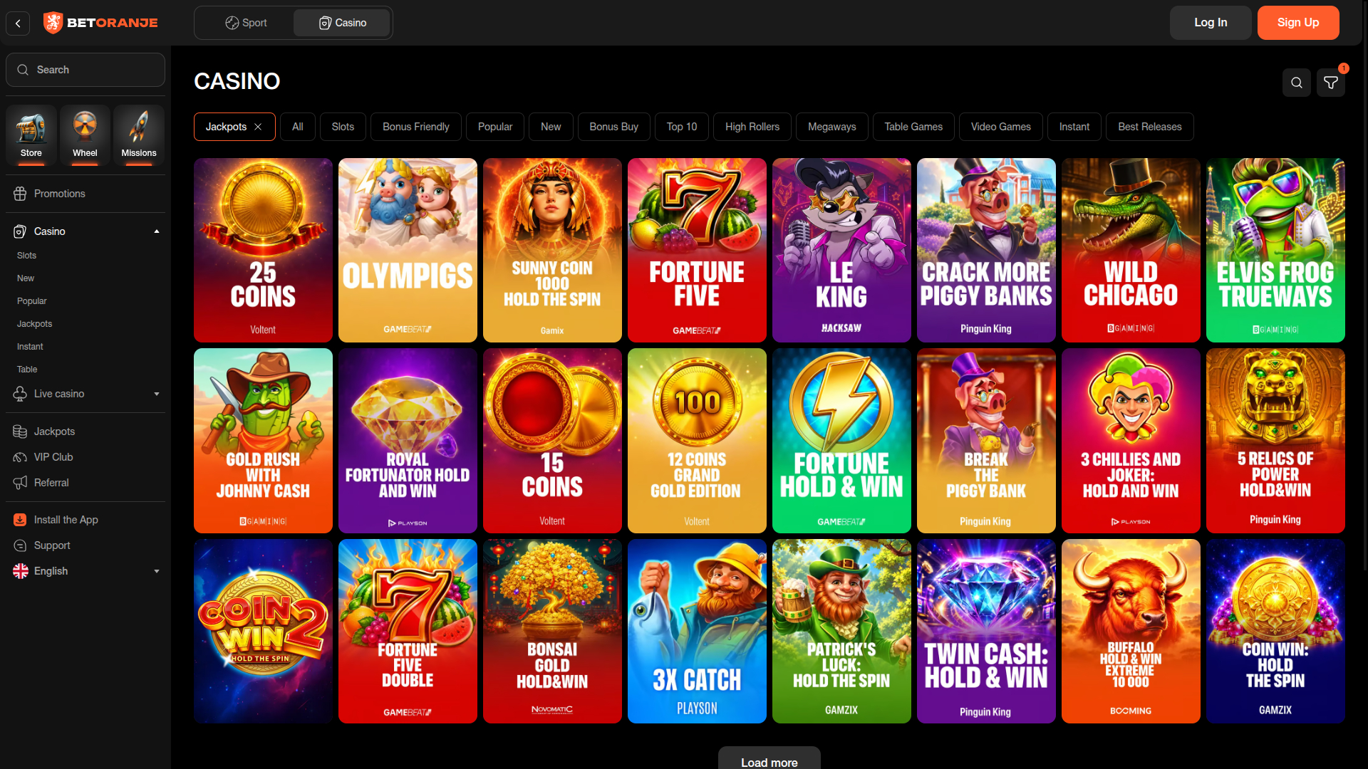 Betoranje Casino Desktop Jackpot