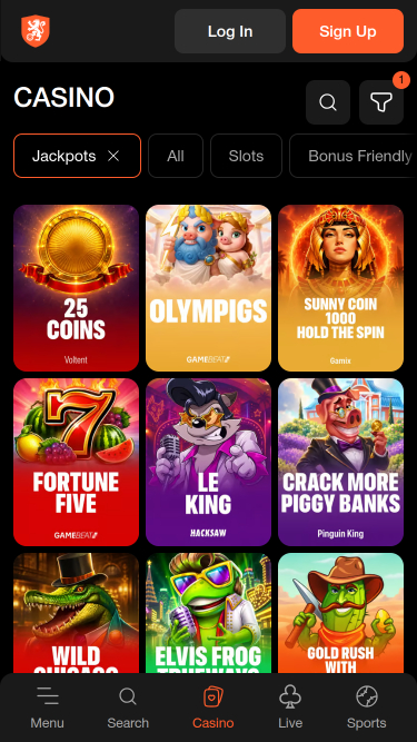 Betoranje Casino Mobile Jackpot