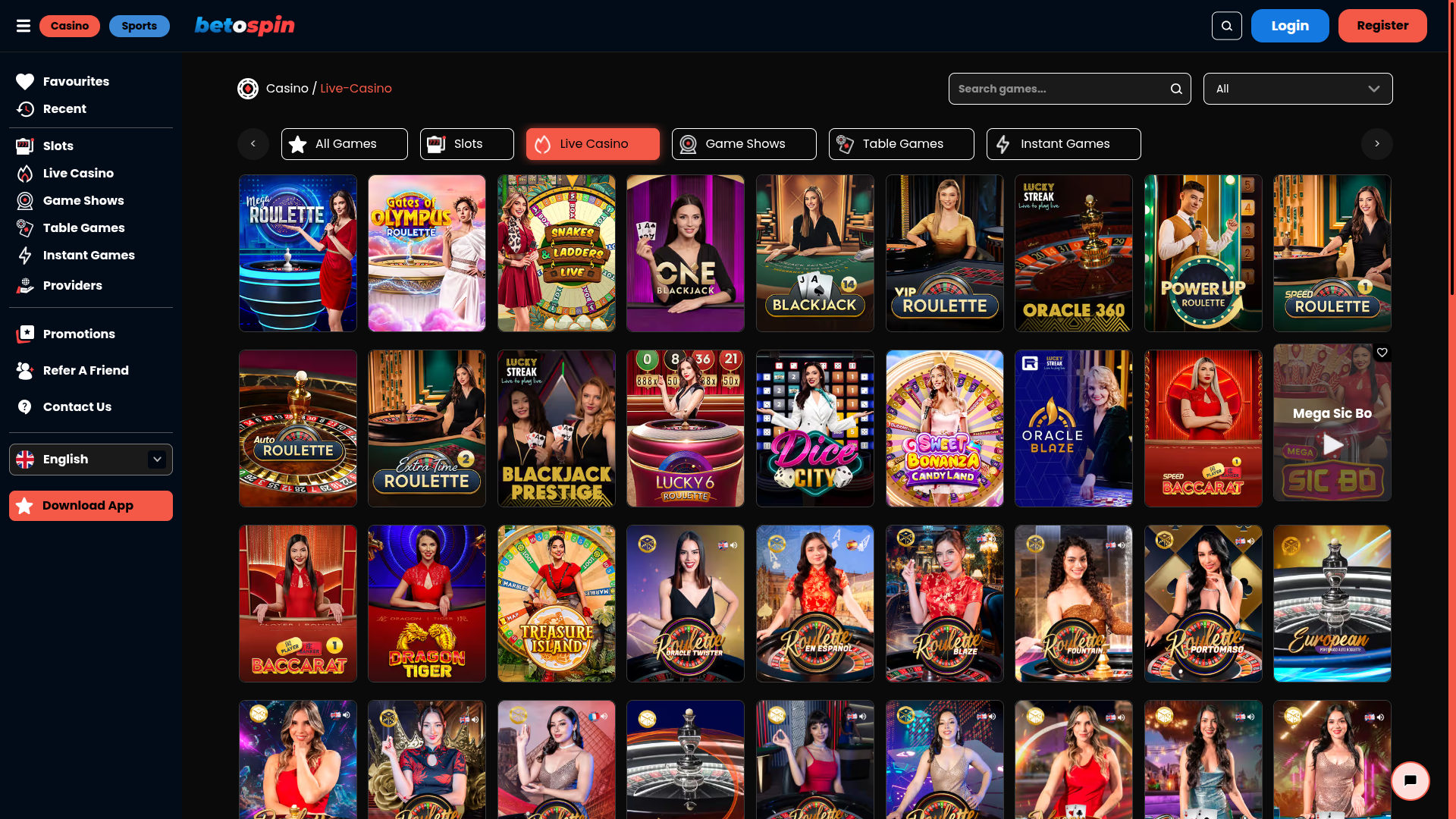Живой дилер на ПК в BetOspin Casino
