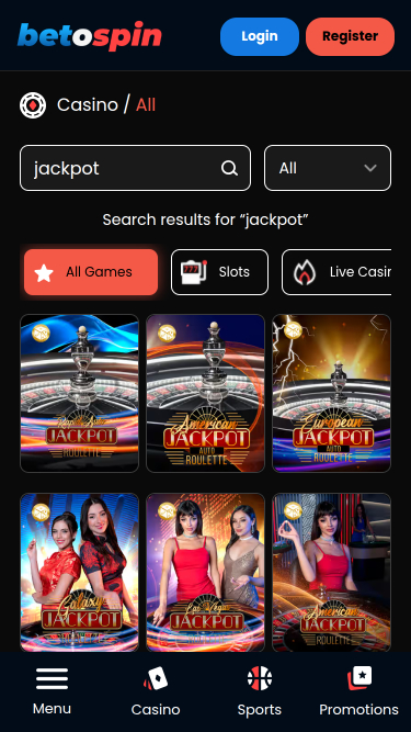 Мобильный джекпот казино BetOspin