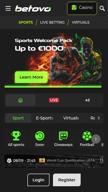 Sports mobiles de Betovo Casino