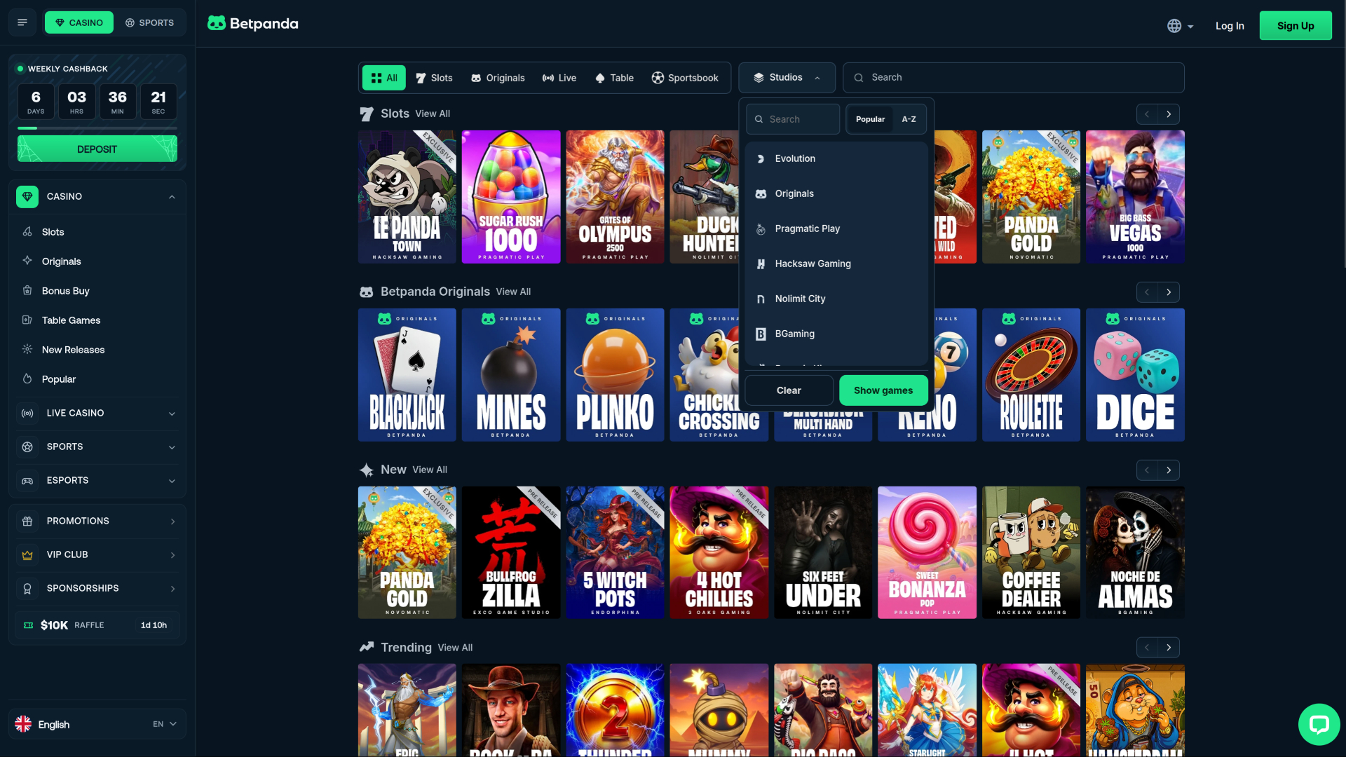 BetPandaカジノデスクトップゲーム開発者
