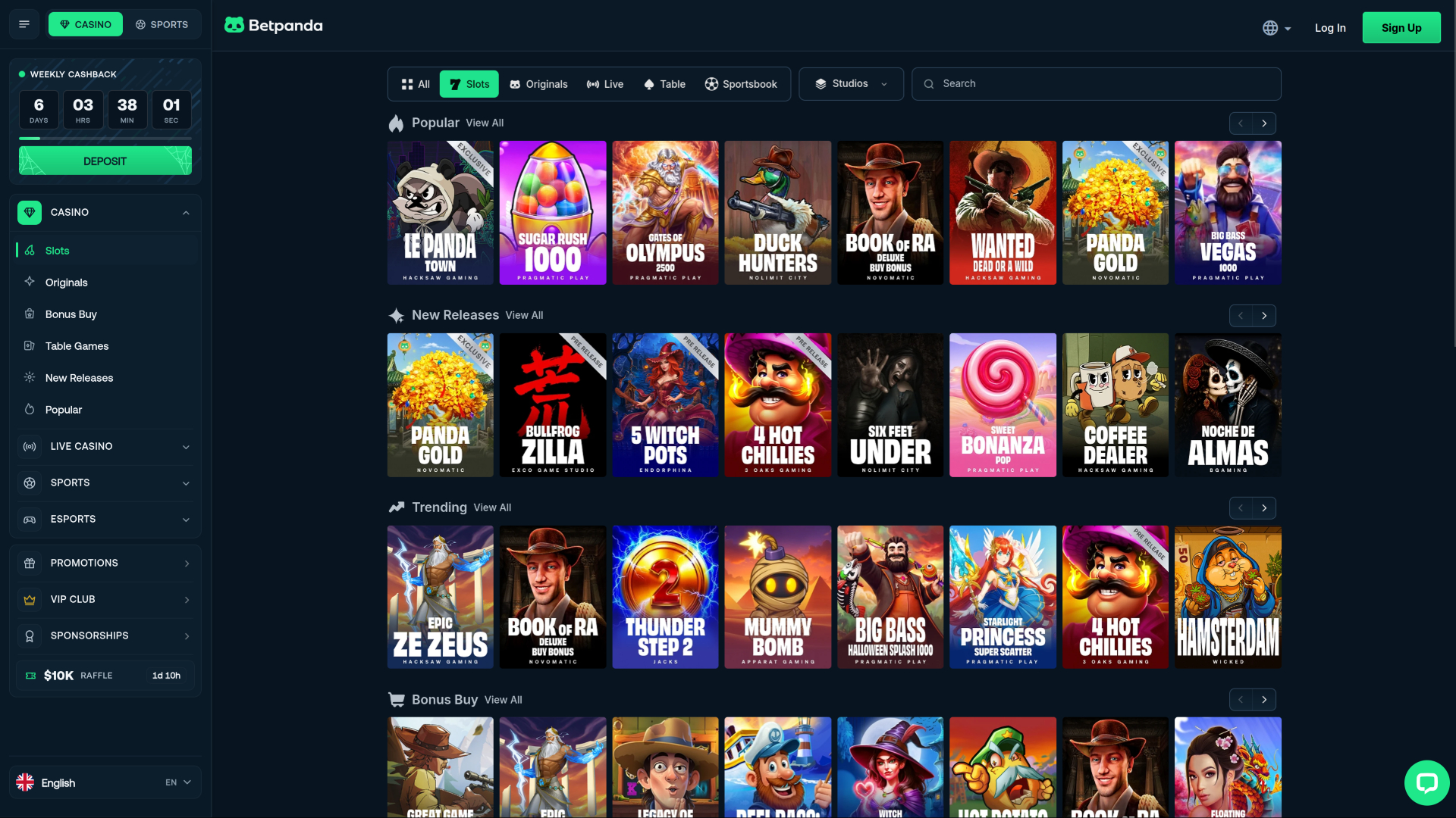 BetPandaカジノのデスクトップゲーム