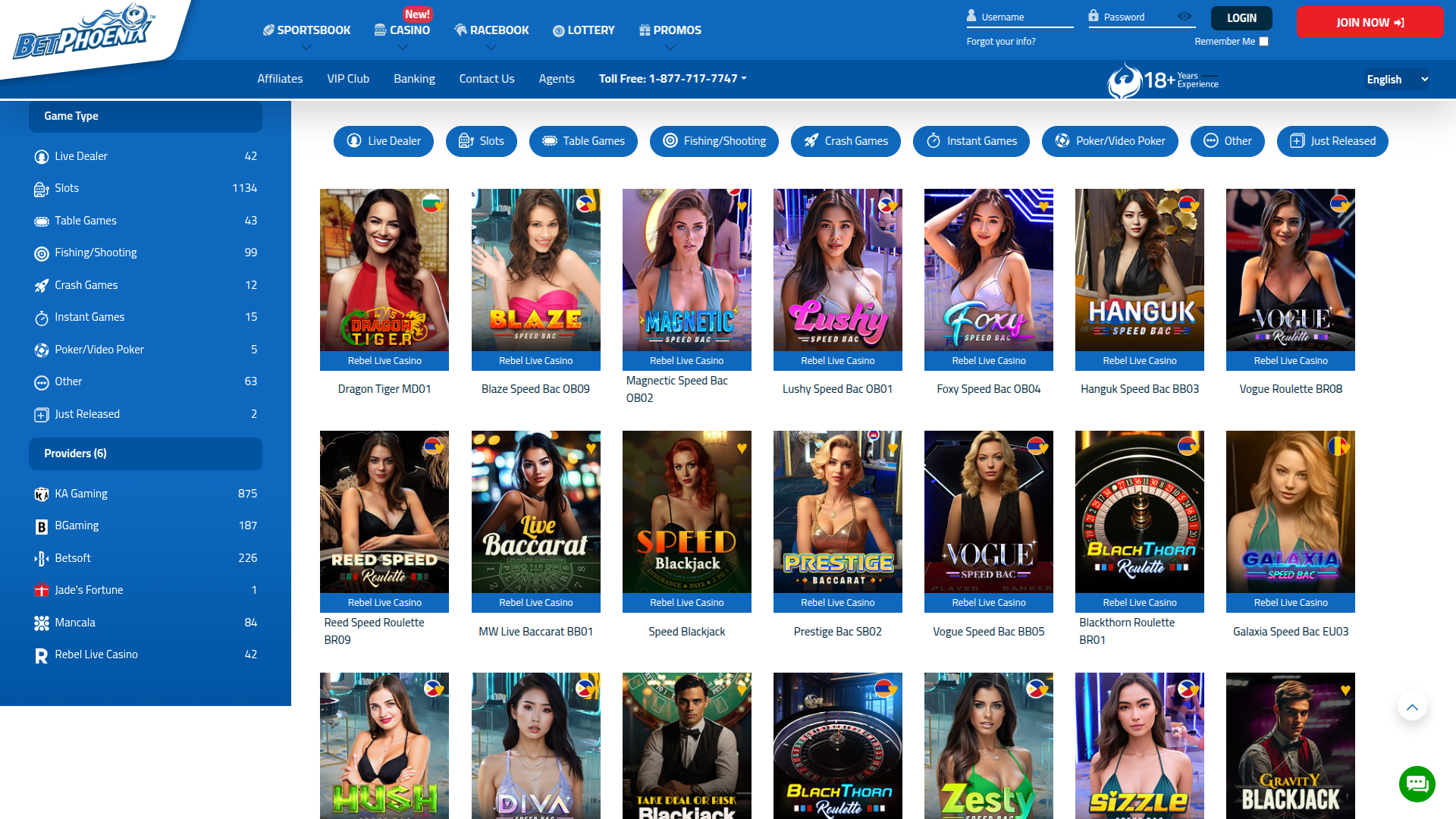 Crupier en vivo de escritorio de BetPhoenix Casino