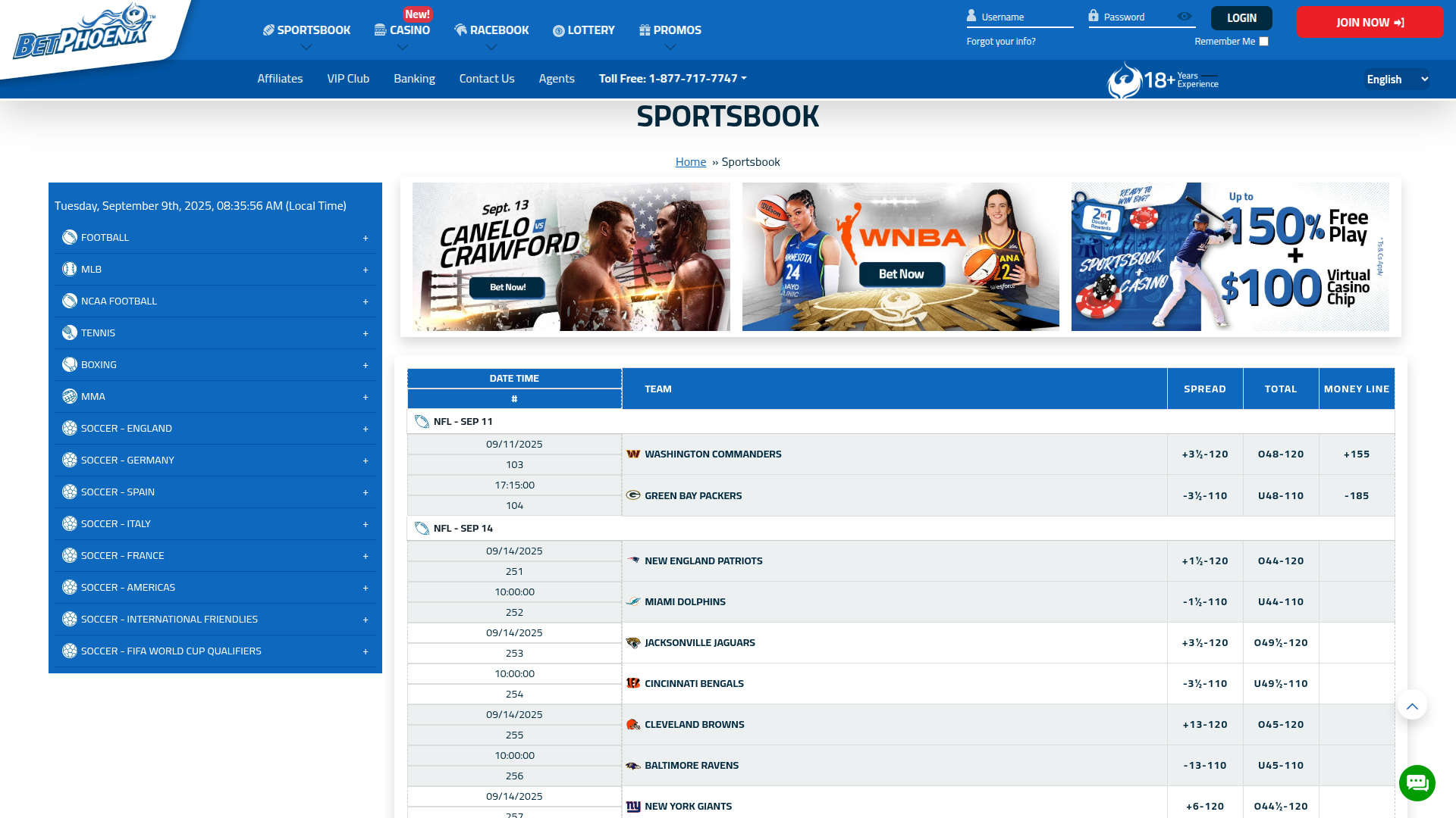 Deportes de escritorio de BetPhoenix Casino