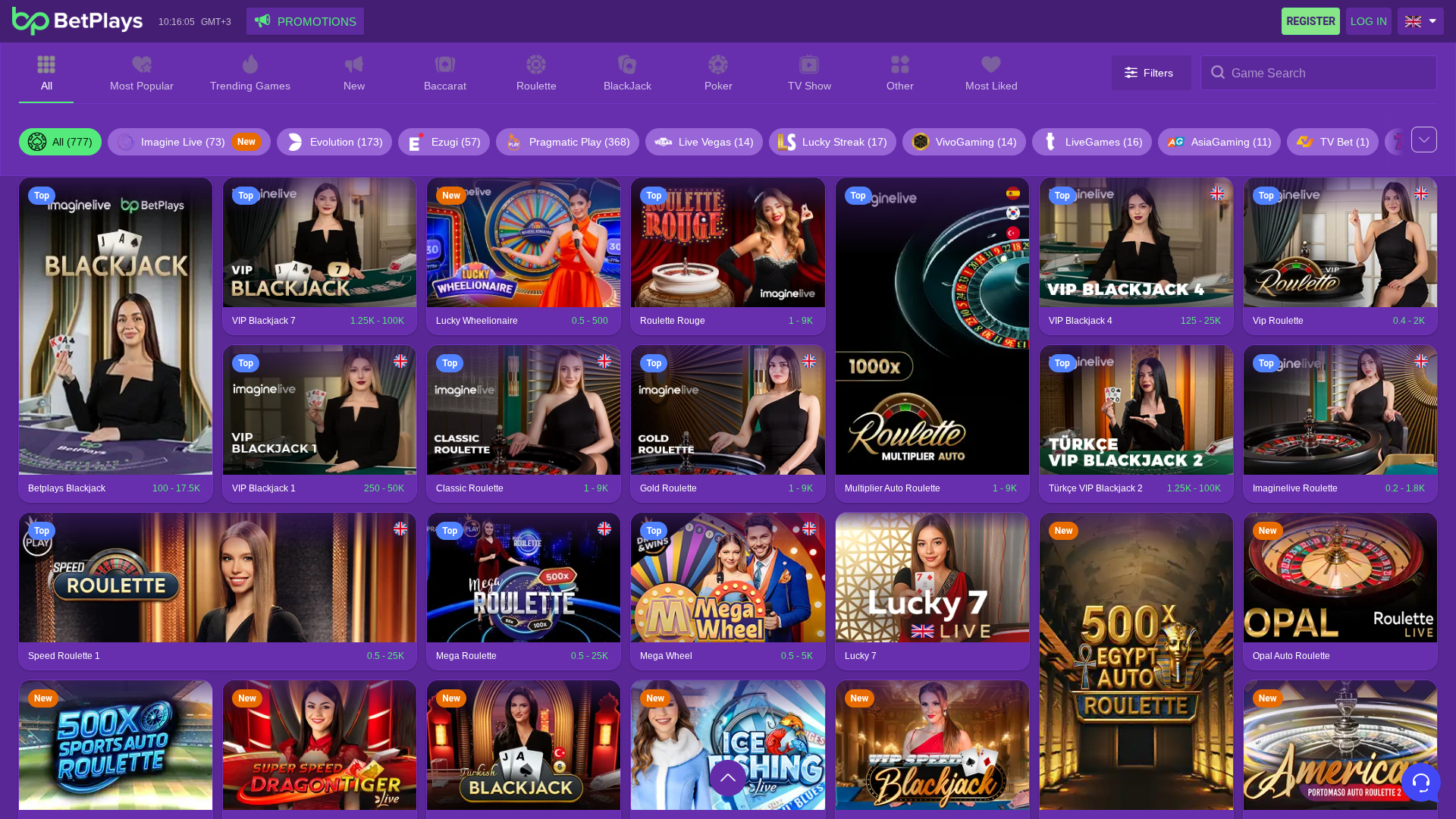Crupier en vivo de escritorio de BetPlays Casino