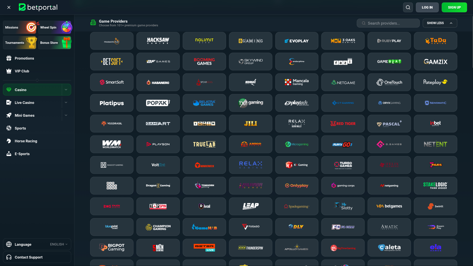 Betportal Casino Desktop-Spieleentwickler