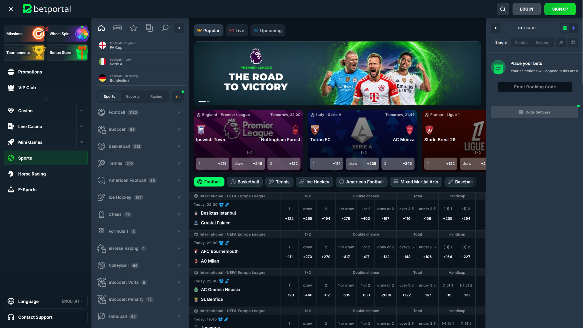 Betportal Casino Desktop Sport