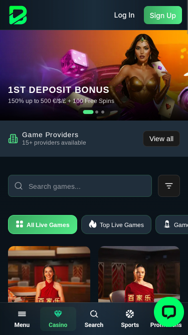 Casinò Betportal Mobile con croupier dal vivo