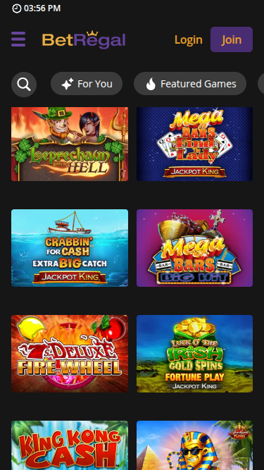 Jackpot mobile di BetRegal Casino