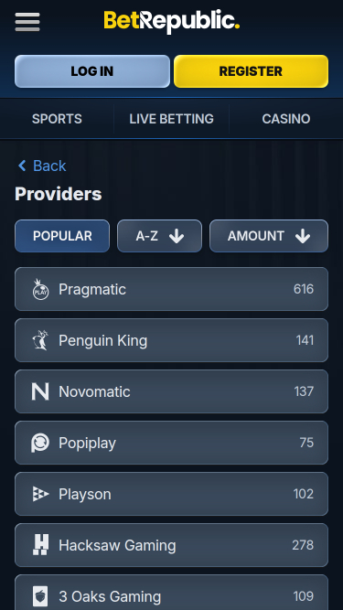 Разработчики игр для казино BetRepublic