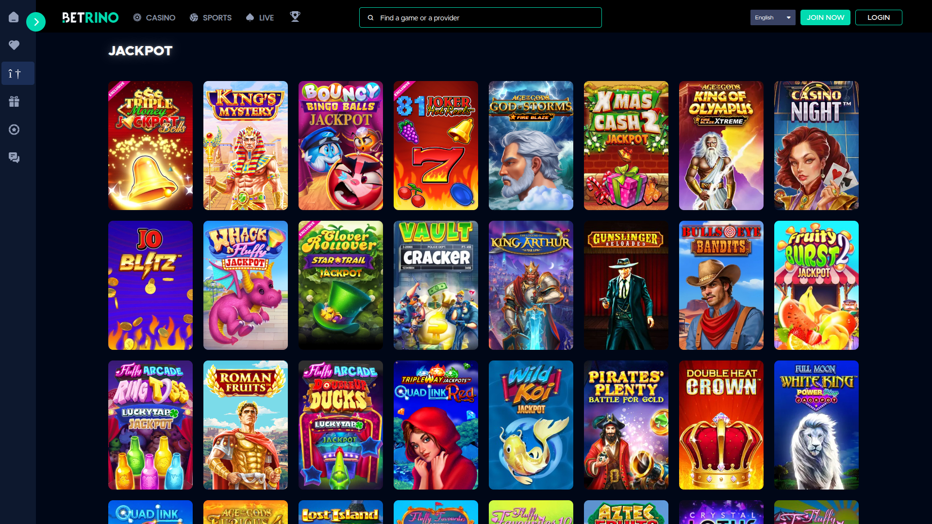 Betrino Casino Desktop Jackpot